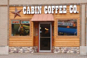 The first Cabin Coffee Company store in Clear Lake, Iowa opened on December 6, 2002.